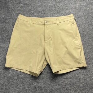 Lululemon Commission Shorts Mens 34 Khaki Tan 7 Inch Inseam Golf Casual Chino